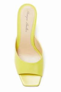 Square Toe Mule Yellow Nappa Leather Leather Lining And Sole 95mm