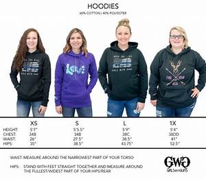 Size Chart Brand Hoodies Girls With Guns