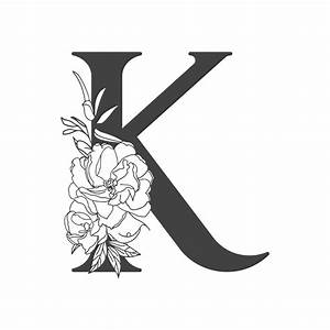 Letter K With Floral Design в 2020 г