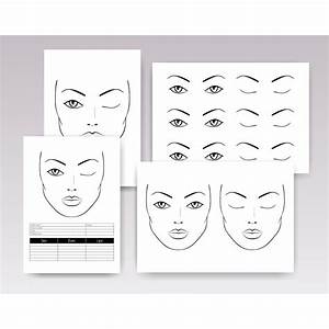 Makeup Face Charts Printable Pdf Blank Makeup Face Template Etsy