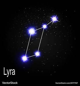 Lyra Constellation With Beautiful Bright Stars Vector Image