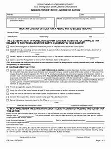 Immigration And Customs Enforcement Detainer Form June 2011 U S