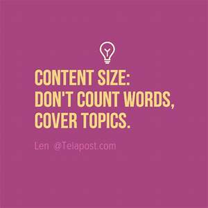 Content Length Don 39 T Count Words Cover Topics Telapost