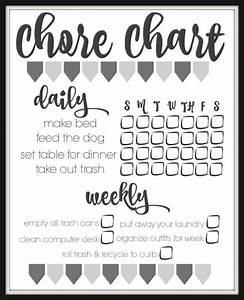 Diy Printable Chore Chart Inspiration For 