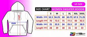 Size Chart Women Hoodie Us Size Printout Shop