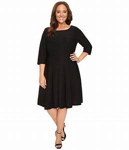 Christin Plus Size Andrea 3 4 Sleeve Fit And Flare Dress Fit