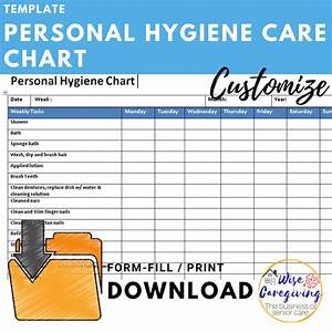 Personal Hygiene Chart Template Wise Caregiving