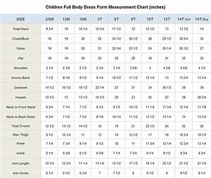 Children 39 S Full Body Measurements Dress Rite Forms