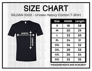 Gildan 5000 Size Chart Guide T Shirt Size Chart G5000 Etsy