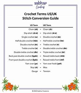 Us Uk Crochet Term Conversion Crochet Crochet Patterns Back Post