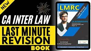 Ca Inter Law Chart Book Launch Last Minute Revision Charts Ca