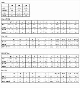 Wrangler Infants And Toddler Sizing Chart