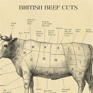 British Butcher Cuts Chart Beef Cuts Print A4 A2 Etsy