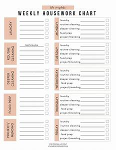 free printable chore chart for adults and cleaning checklist