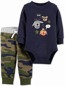 Carter Baby Boys 2 Pc Graphic Bodysuit Camo Jogger Pants Cotton Set