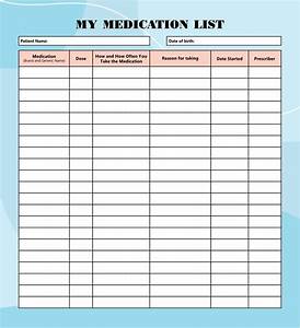10 Best Printable Medication List Printablee Com Medication List