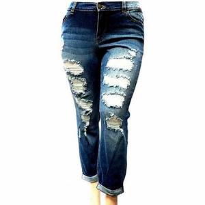 Sneak Peek Sneak Peek Womens Plus Size Boyfriend Denim Jeans
