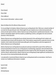 College Teacher Letter Of Recommendation Template Recommendation Letter