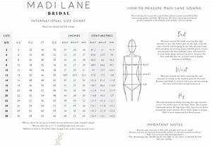 Size Chart Madi Lane Bridal