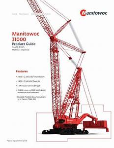 Manitowoc 31000 Load Chart Specification Cranepedia