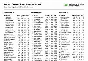  Football Draft Rankings Printable