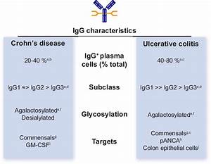 Igg Characteristics In Crohn 39 S Disease And Ulcerative Colitis Summary