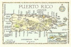 Puerto Rico Map Etsy