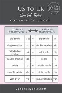 Us To Uk Crochet Terms Conversion Chart Or Uk To Us Jo To The World