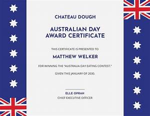 Free Australia Day Award Certificate Template Psd Template Net