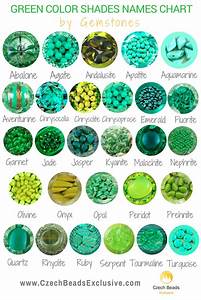 Tonalidades De Color Verde Los Nombres De Tabla De Perlas Botones