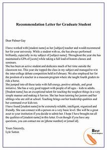 Recommendation Letter To Graduate Student Invitation Template Ideas