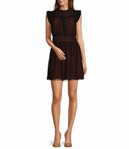 adelyn tulle mock neck flutter cap sleeve mini dress dillard 39 s