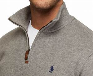 Polo Ralph Men 39 S 1 4 Zip Pullover Sweater Winter Grey Catch