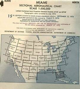 Miami Sectional Aeronautical Chart 15th Edition September 12 1974 Ebay