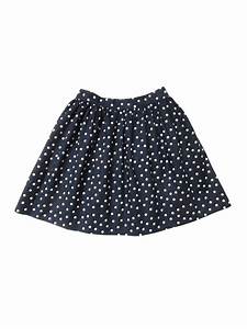  Catalou Little Girls Navy White Polka Dot Pattern Circle Skirt