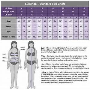 Luxbridal Standard Wedding Dress Size Chart Tulle Wedding Wedding