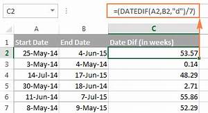 Excel Datedif Calculating Date Difference In Days Weeks Months Or Years
