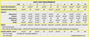 Simply Shoeboxes Girl 39 S Skirt Sizing Chart Sizes 2 To 14