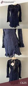 Nwt Angel Biba Long Sleeve Floral Sheer Navy Dress Lace Pink Dress