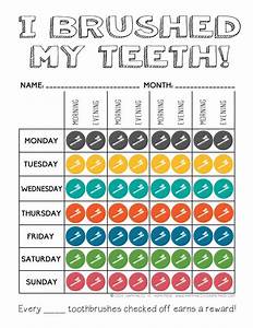 Printable Tooth Brushing Reward Chart Happiness Is Homemade