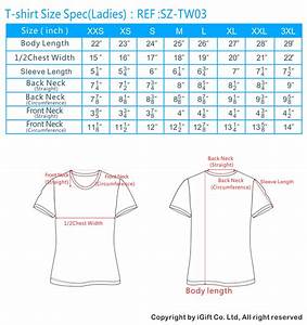 t shirt size chart