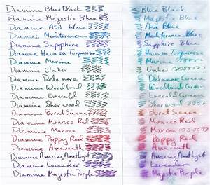 20 Diamine Colors Compared Ink Comparisons The Fountain Pen Network