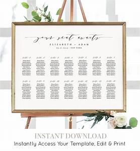 Wlp Sli 2994 Minimalist Seating Chart Cards 2 Sizes Seating Chart