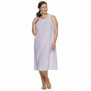 New Croft Barrow Lace Trim Nightgown Striped Plus Size 4x