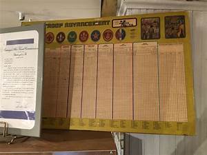 A Boy Scout Advancement Chart From The 1970s Is On Display In Our Local