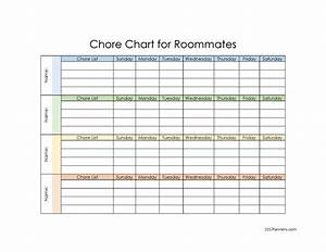 Free Printable And Editable Roommate Chore Chart Templates