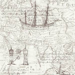 Old World Nautical Map Wallpaper