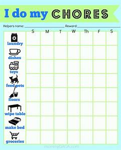Weekly Chore Chart For 12 Year Old Kids