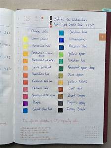 Sakura Koi Watercolors Field Sketch Box 24 Set Color Chart In Hobonichi