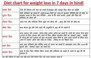 Daily Health Tips Diet Chart For Weight Loss 7 Days Mai Vajan Kam Kare